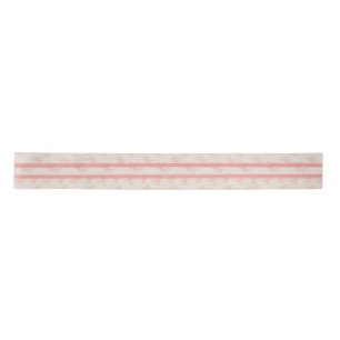 Evergreen & Flour Sack Stripe in Coral Satijnen Lint