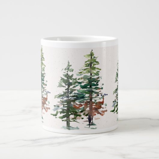 Evergreen Forest Bomen Grote Koffiekop (Voorkant)