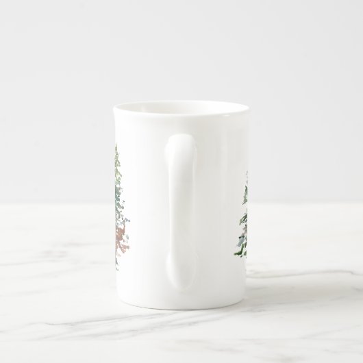 Evergreen Forest Bomen Porselein Kop (Achterkant)