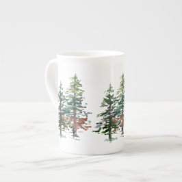 Evergreen Forest Bomen Porselein Kop