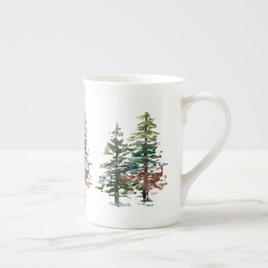 Evergreen Forest Bomen Porselein Kop (Rechts)