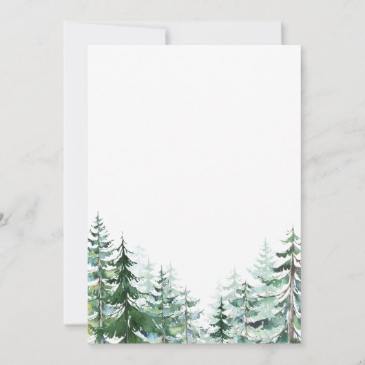 Evergreen Forest Cross Boy Eerste Heilige Communie Kaart (Achterkant)