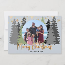 Evergreen Forest Familie Foto Christmas Kaart
