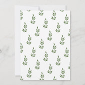 Evergreen Forest Groen Wit Blad Monogram Bruiloft Kaart (Achterkant)