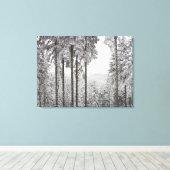 Evergreen forest in de winter canvas afdruk (Insitu (Houten vloer))