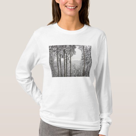 Evergreen forest in de winter t-shirt (Voorkant)