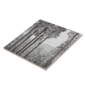 Evergreen forest in de winter tegeltje (Zijkant)