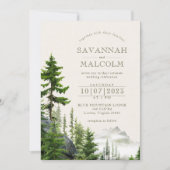 Evergreen Forest | Rustische bruiloft Kaart (Voorkant)