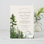 Evergreen Forest | Rustische bruiloft Kaart (Staand voorkant)