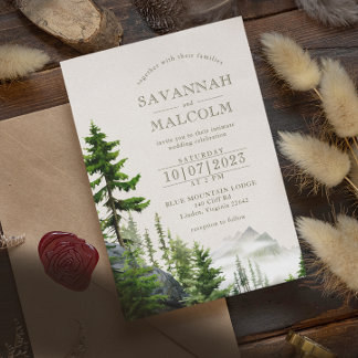 Evergreen Forest | Rustische bruiloft Kaart