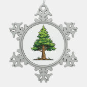 Evergreen forest tin sneeuwvlok ornament (Voorkant)