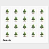 Evergreen forest vierkante sticker (Vel)