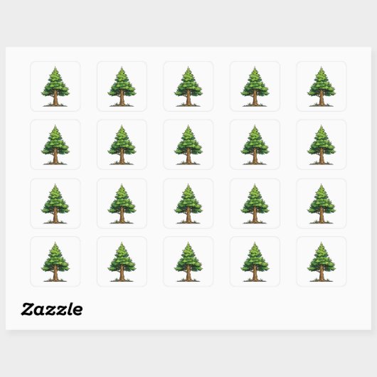 Evergreen forest vierkante sticker (Vel)