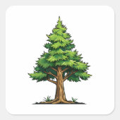 Evergreen forest vierkante sticker (Voorkant)