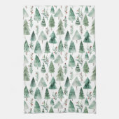 Evergreen Forest Watercolor Kitchen Towel Theedoek (Verticaal)