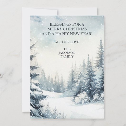 Evergreen Foto Kerst Kaart (Achterkant)