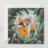Evergreen Fotogrens met pinecone voor Kerstmis Feestdagenkaart (Voorkant)