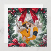 Evergreen Fotogrens voor Kerstmis Feestdagenkaart (Voorkant / Achterkant)