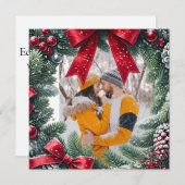 Evergreen Fotogrens voor Kerstmis Feestdagenkaart (Voorkant / Achterkant)