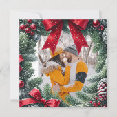 Evergreen Fotogrens voor Kerstmis Feestdagenkaart (Voorkant)