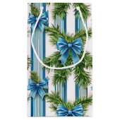 EVERGREEN GARLAND BLUE HOLIDAYS BOWS & STRIPES KLEIN CADEAUZAKJE (Achterkant)