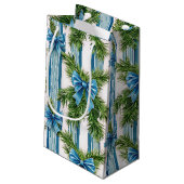 EVERGREEN GARLAND BLUE HOLIDAYS BOWS & STRIPES KLEIN CADEAUZAKJE (Achterkant Gekanteld)