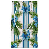 EVERGREEN GARLAND BLUE HOLIDAYS BOWS & STRIPES KLEIN CADEAUZAKJE (Voorkant)