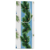 EVERGREEN GARLAND BLUE HOLIDAYS BOWS & STRIPES WIJN CADEAUTAS (Voorkant)