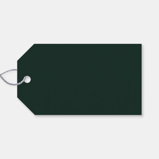 Evergreen Garland Moderne Foto Kerstmis Cadeaulabel (Achterkant Horizontaal)