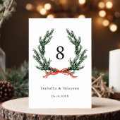 Evergreen Garland Wreath Wedding Kaart