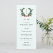 Evergreen Garland Wreath Wedding Mint Green Menu (Staand voorkant)