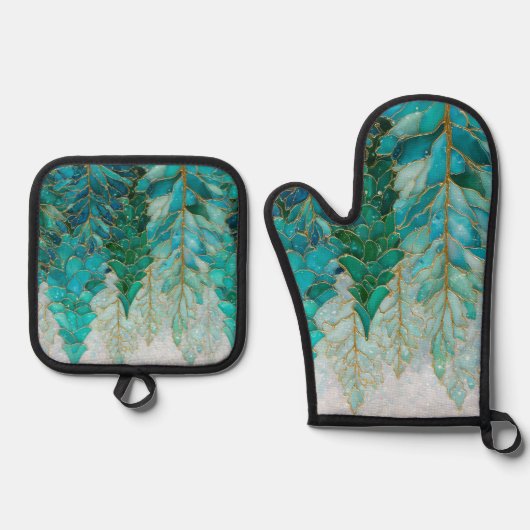 Evergreen Glow – Christmas Ovenwant & Pannenlap Set (Voorkant)