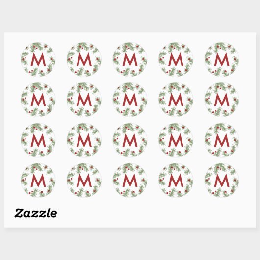 Evergreen Groeten - Monogrammed Sticker (Vel)