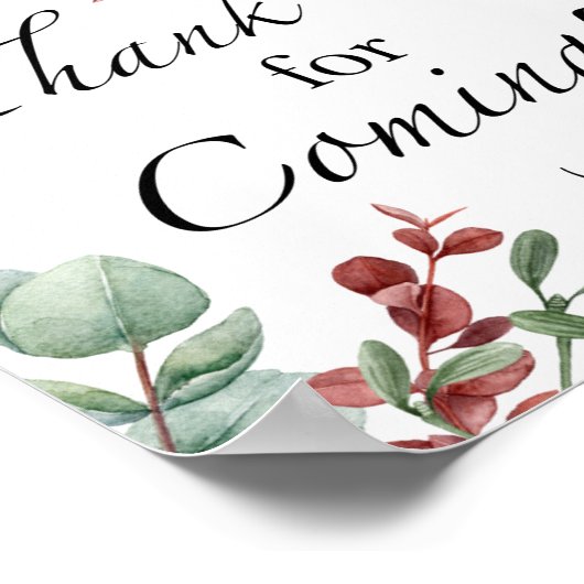 Evergreen Hartelijk dank voor uw komst Poster (Hoek)