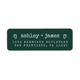 Evergreen Heart Couple Return Address Etiket