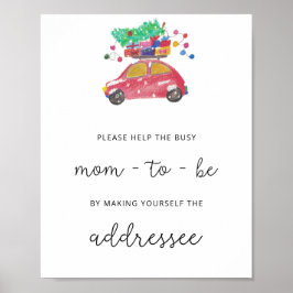 Evergreen Help de Bezige Mam Adres een envelop Poster
