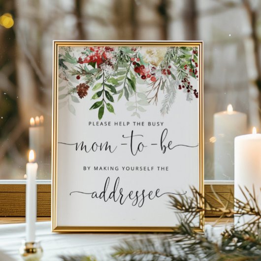 Evergreen Help de Bezige Mam Adres een Envelope Poster