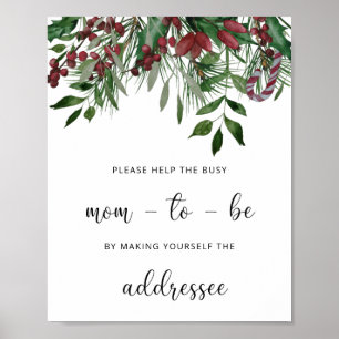 Evergreen Help de drukke moeder Adres een envelop Poster