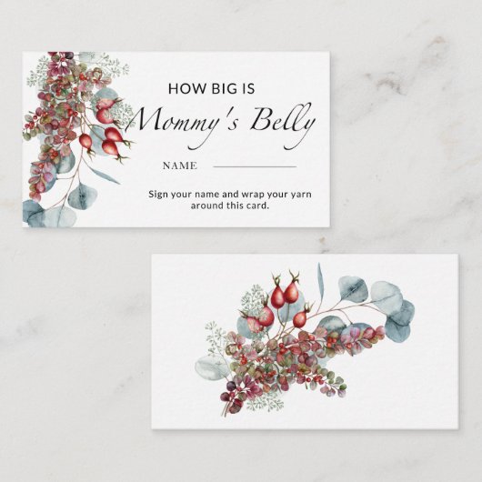 Evergreen hoe groot is mammiebuik informatiekaartje (Voorkant / Achterkant)