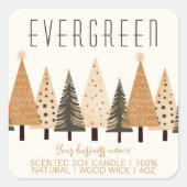 Evergreen Holiday Scented Candle Modern Label (Voorkant)