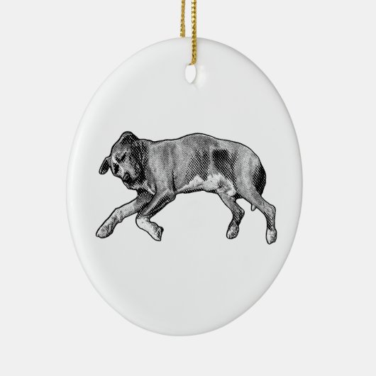 Evergreen Hush, Side Sleeper Keramisch Ornament (Rechts)