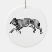 Evergreen Hush, Zijslaper Keramisch Ornament (Achterkant)
