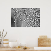 Evergreen Ice-druppels B&W Poster (Keuken)