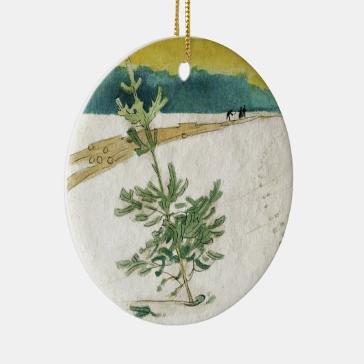 Evergreen in Snow Keramisch Ornament (Rechts)