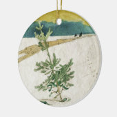 Evergreen in Snow Keramisch Ornament (Links)