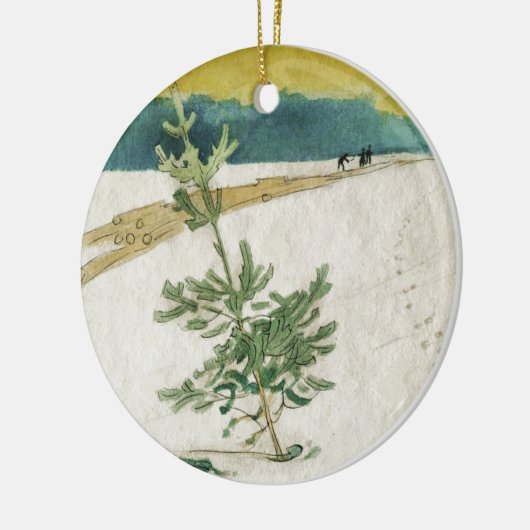 Evergreen in Snow Keramisch Ornament (Links)