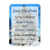 Evergreen in Winter Save the Date Magneet (Verticaal)
