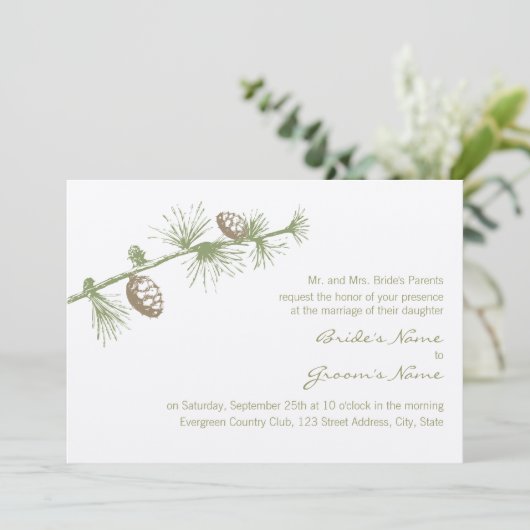 Evergreen Invitation Kaart (Staand voorkant)