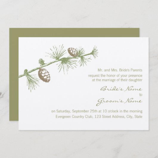 Evergreen Invitation Kaart (Voorkant / Achterkant)