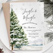 Evergreen Jingle & Mingle Winter Party Uitnodiging